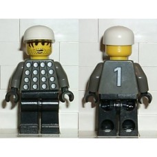 soc009 Soccer Player Green,White Team Goalie with 1 on Back